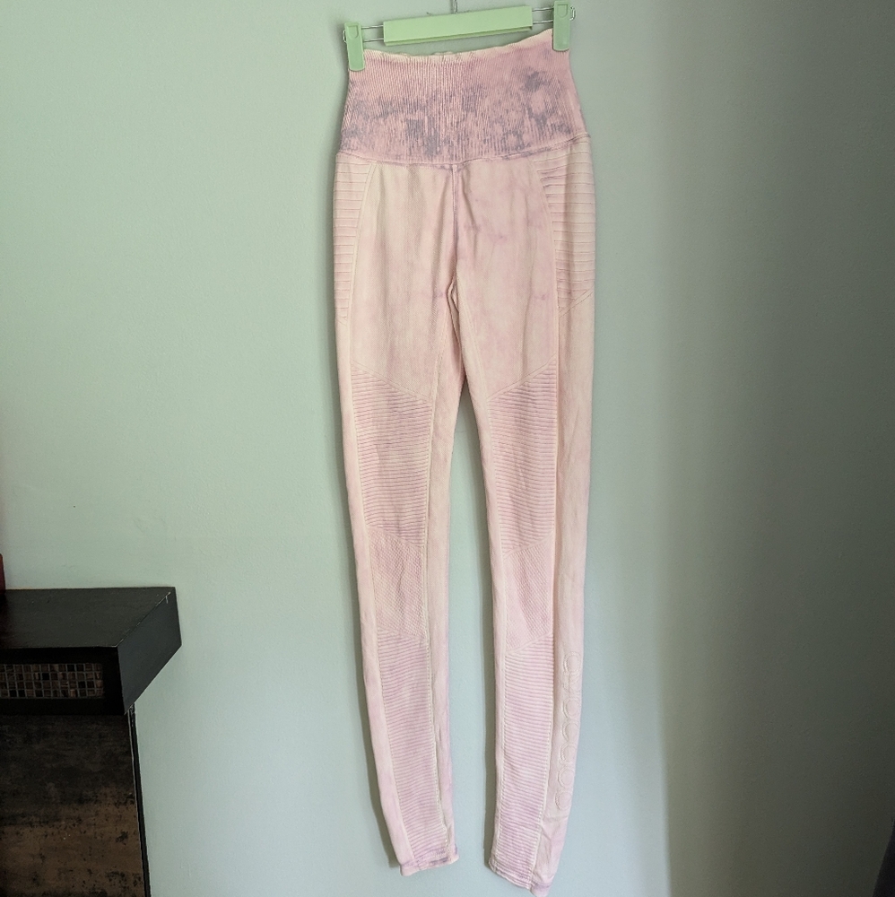 Avocado Light Pink Purple Ribbed Soft Comfy Leggings Women's XS/S 201